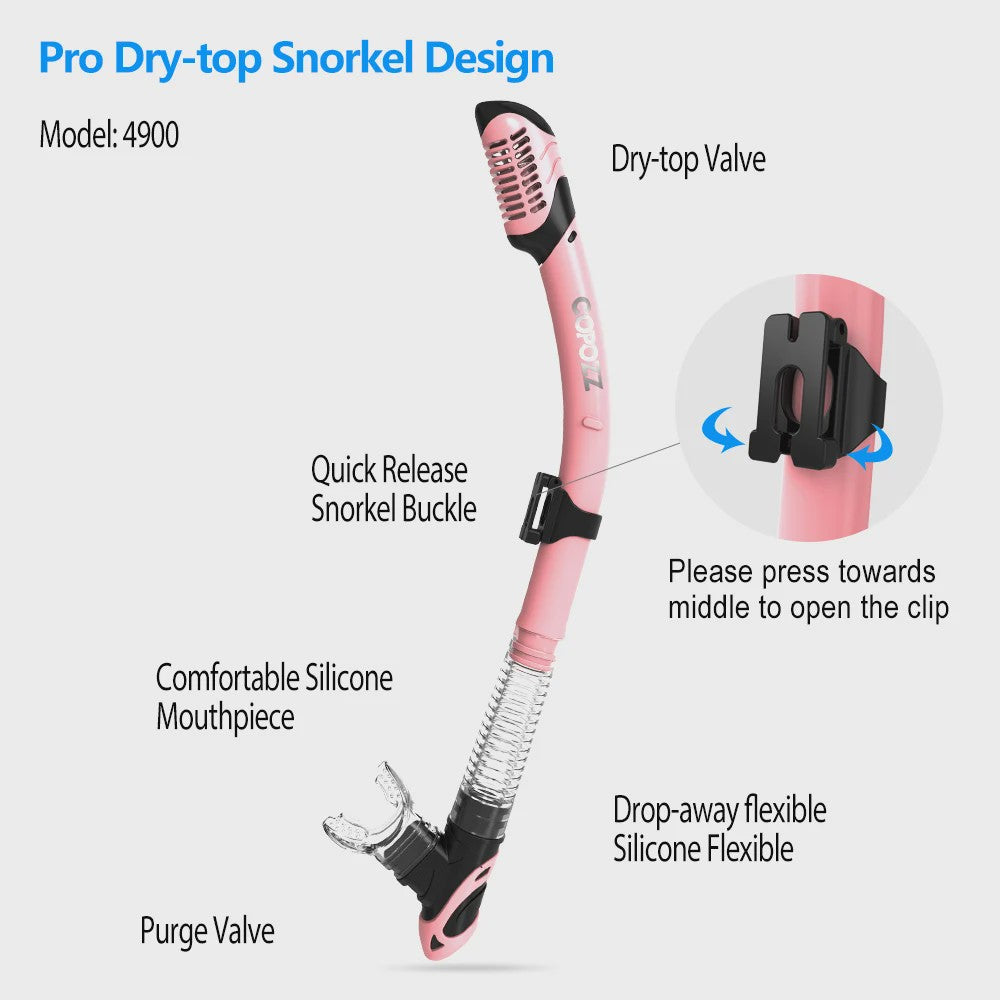 COPOZZ Professioneel Duikmasker & Snorkelset - Anti-condens, Gehard Glas