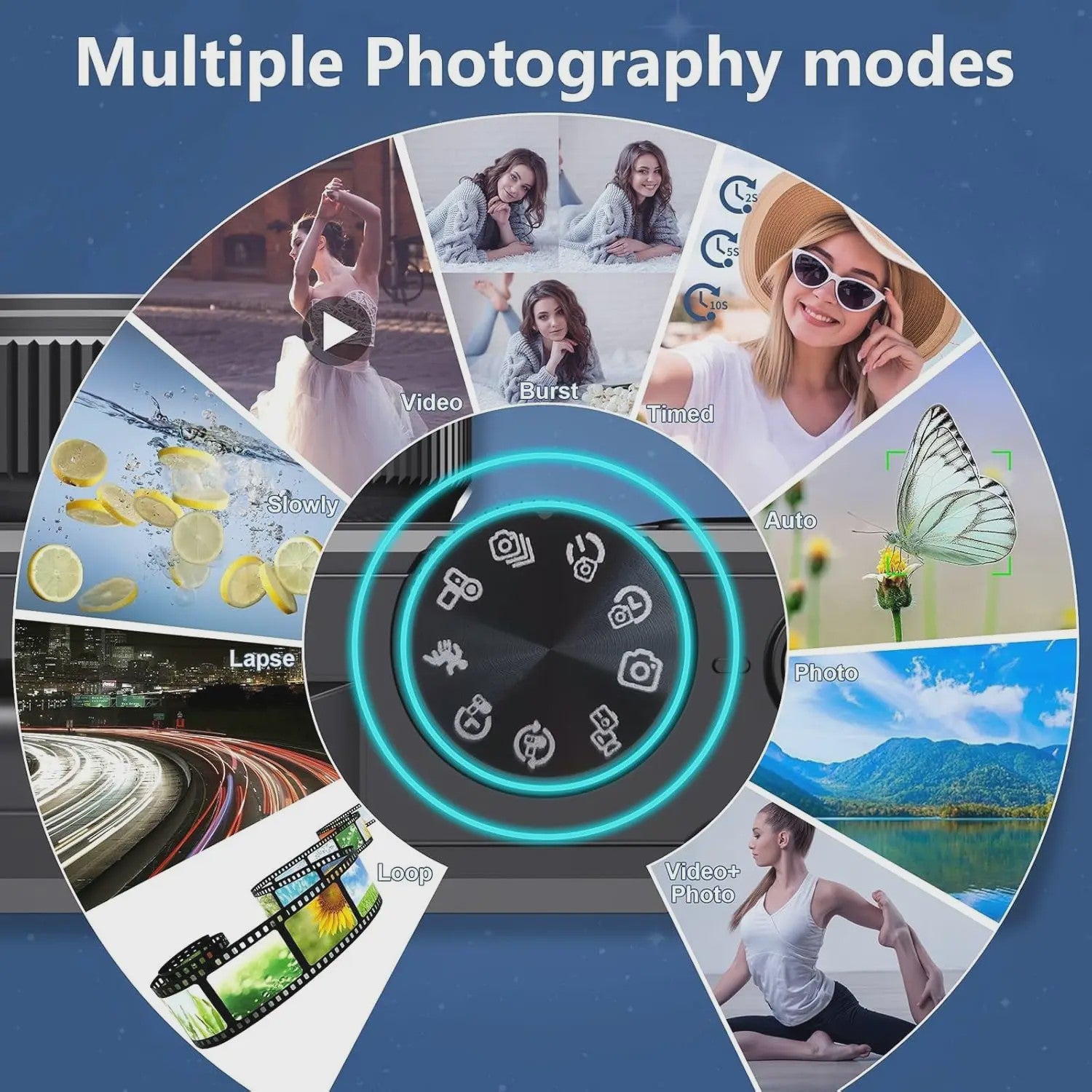 Witte Digitale Camera 64MP met 18x Zoom, WiFi & 3.0" Touchscreen - Ideaal voor Beginners, Kids, Reizen & Vlogging (64GB)