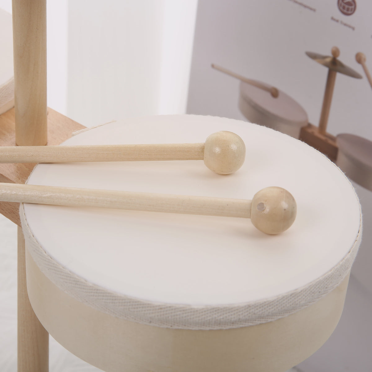 Houten Kinder Drumstel - Educatief Muziek Speelgoed voor Jongens en Meisjes
