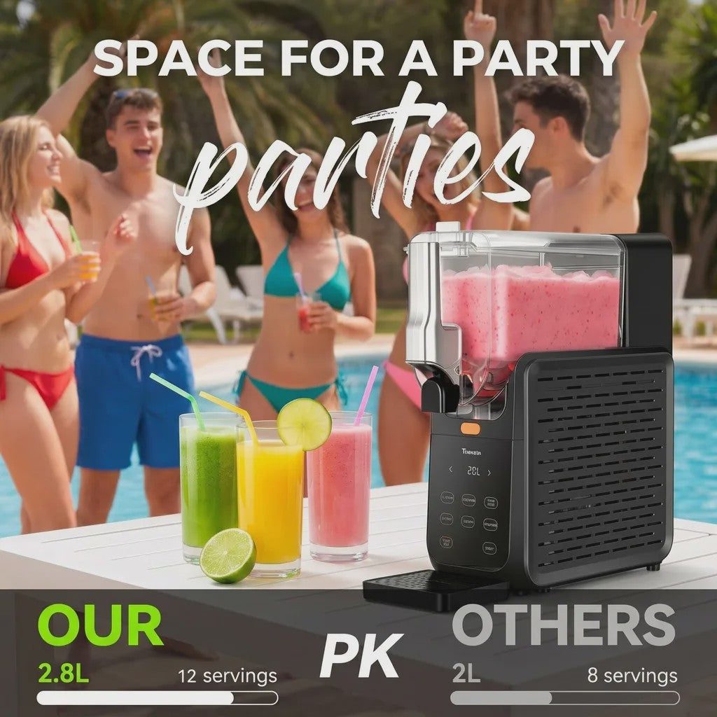Professionele Slushie Maker met 2.8L Container - Snel Koelend & Zelfreinigend