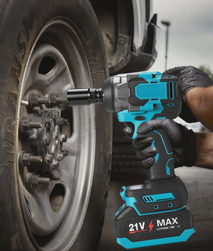 Krachtige Accu Slagschroevendraaier 1200Nm - Borstelloos, 5 Versnellingen, 1/2" Aansluiting, Compatibel met Makita 18V Batterijen
