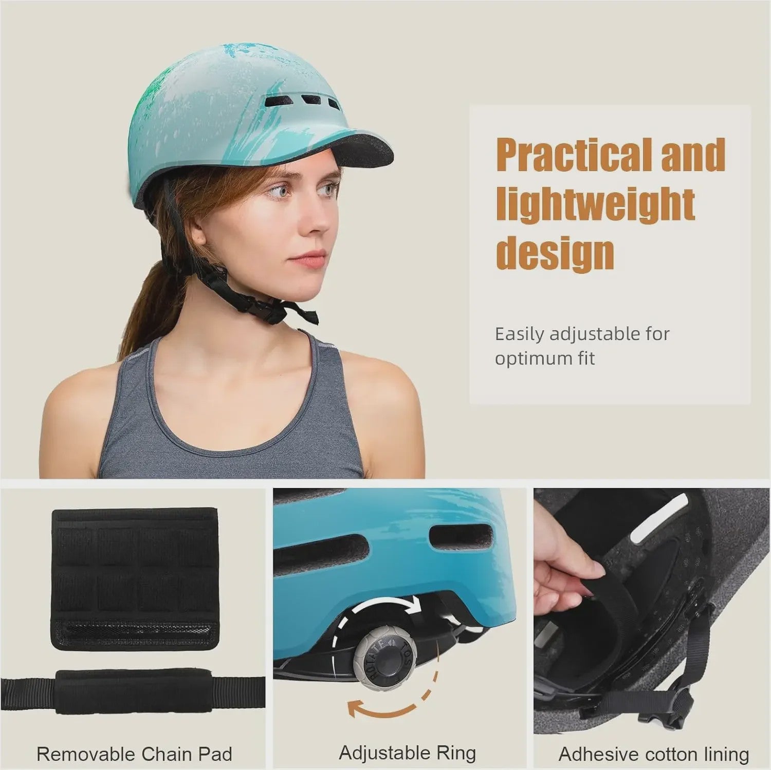Shinmax Fietshelm Baseball Cap Stijl - Lichtgewicht & Verstelbaar voor Stad en Weg