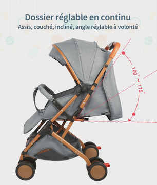 Draagbare Baby Kinderwagen met Muggennet, Opbergmand & 4 Wielen