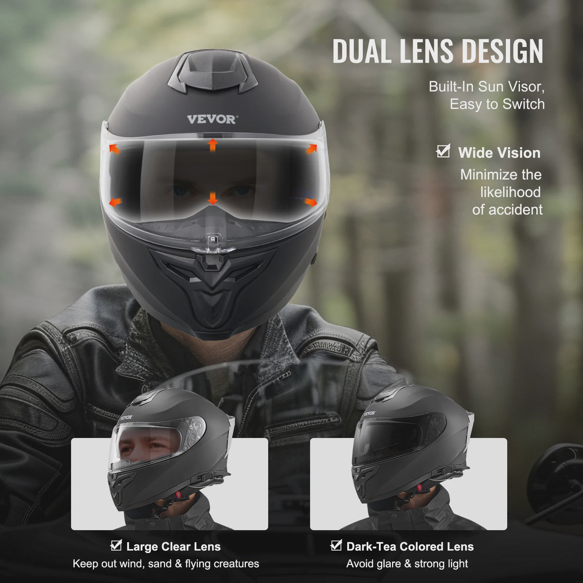 Full Face Motorhelm met Bluetooth Slot & Verwisselbare Lens - Veilig & Comfortabel voor Volwassenen
