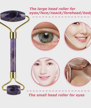 Natuurlijk Amethist Jade Gezichtsmasker & Gua Sha Roller Set