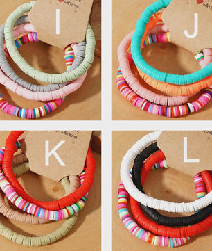 Set van 4 Kleurrijke Heishi Kralen Armbanden - Handgemaakt Boho Mixkleur Sieraden Dames 2024