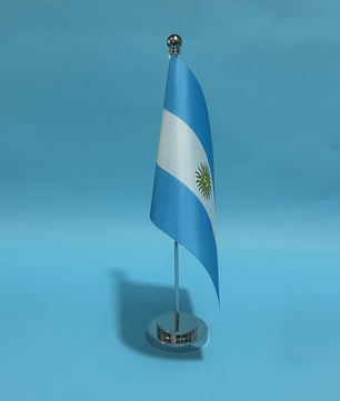 Argentijnse Bureauvlag 14x21cm - Nationaal Banier voor Bureau Decoratie