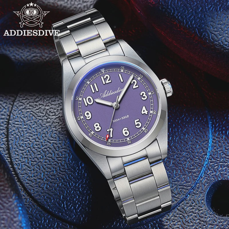 ADDIESDIVE Luxe Heren Quartz Horloge - 100m Waterdicht, Saffierglas & BGW9 Lume (AD2521)