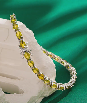 Peridot Tennisarmband Zilverkleurig - August Geboortesteen - Dames