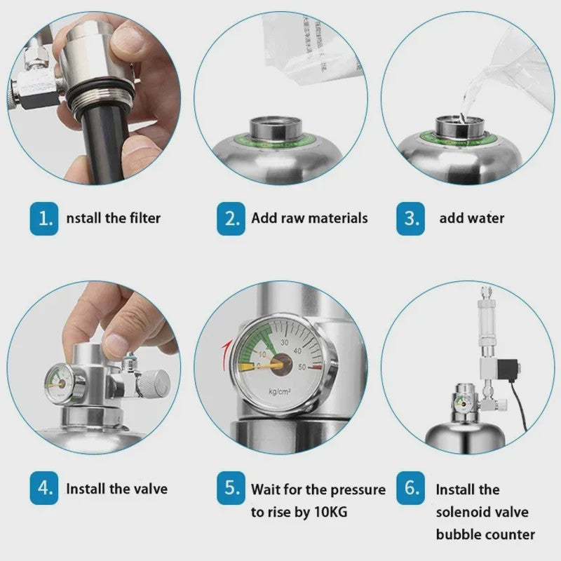 Roestvrijstalen Aquarium CO2 Generator Systeem Kit voor Plantengroei