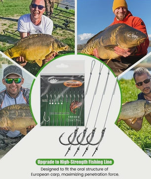 Method Feeder Rigs Set: 10/20 Stuks Haken met Gevlochten Lijn voor Feeder Vissen