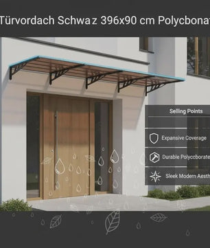 Polycarbonaat Deur Luifel met Aluminium & ABS Frame - Weerbestendig en Eenvoudig te Installeren