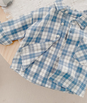 Lange Mouwen Jongens Shirt in Plaid Katoen - Perfect voor de Lente (1-4 Jaar)