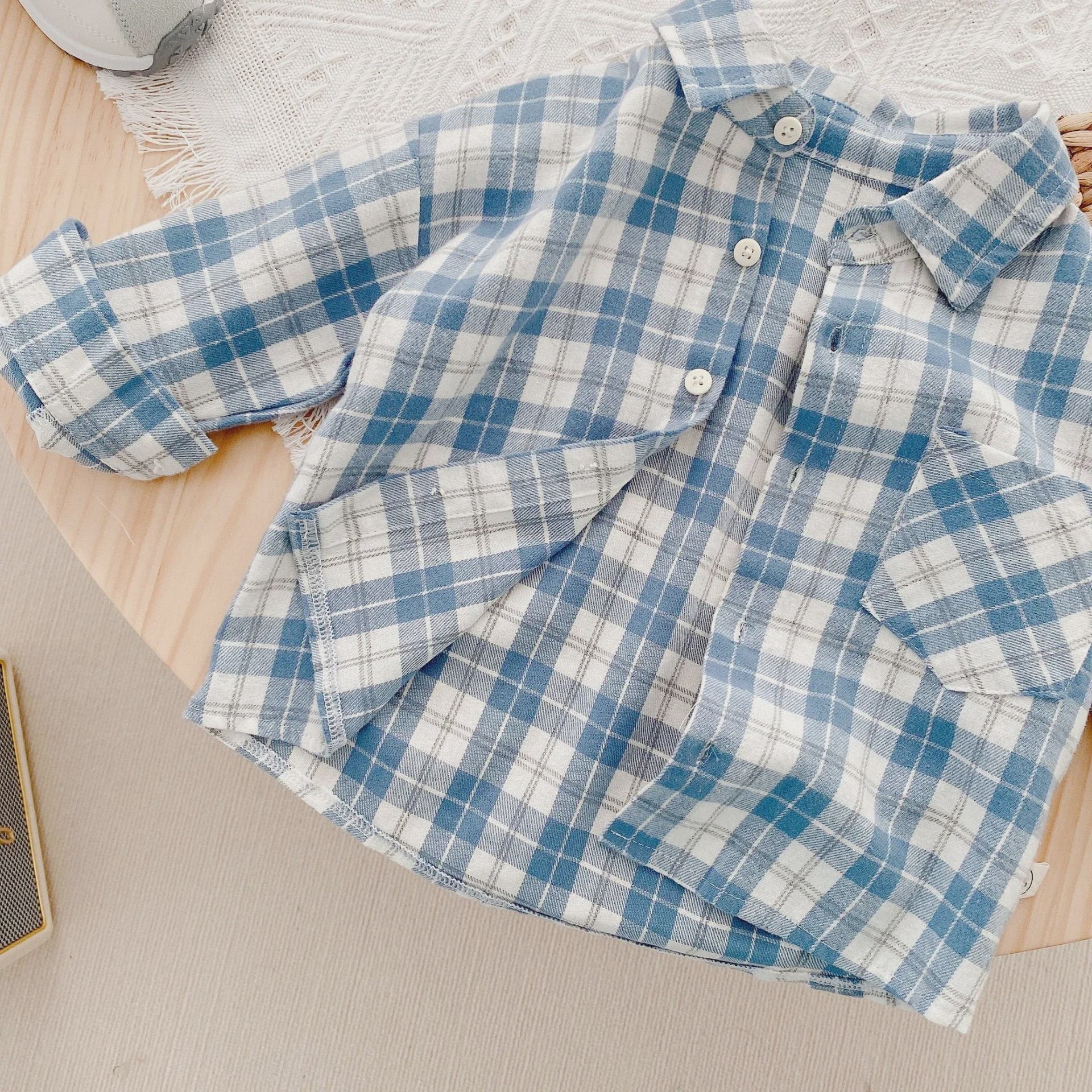 Lange Mouwen Jongens Shirt in Plaid Katoen - Perfect voor de Lente (1-4 Jaar)