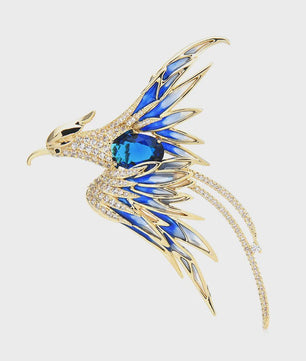 Prachtige Kristallen Feniks Broche - Luxe Dieren Speld voor Dames en Heren