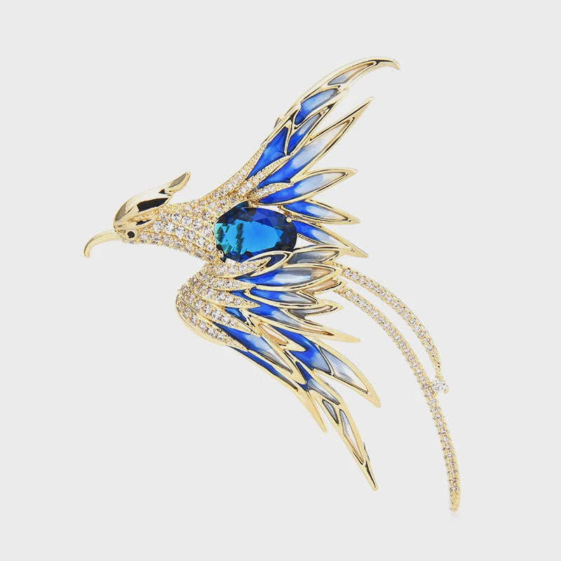 Prachtige Kristallen Feniks Broche - Luxe Dieren Speld voor Dames en Heren