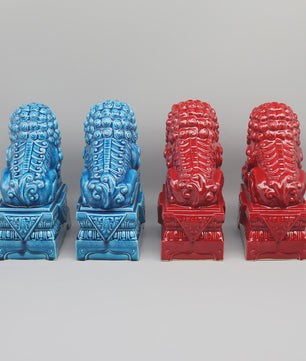 Set van 2 Chinese Foo Dogs Leeuwenbeelden - Keramiek - Woondecoratie