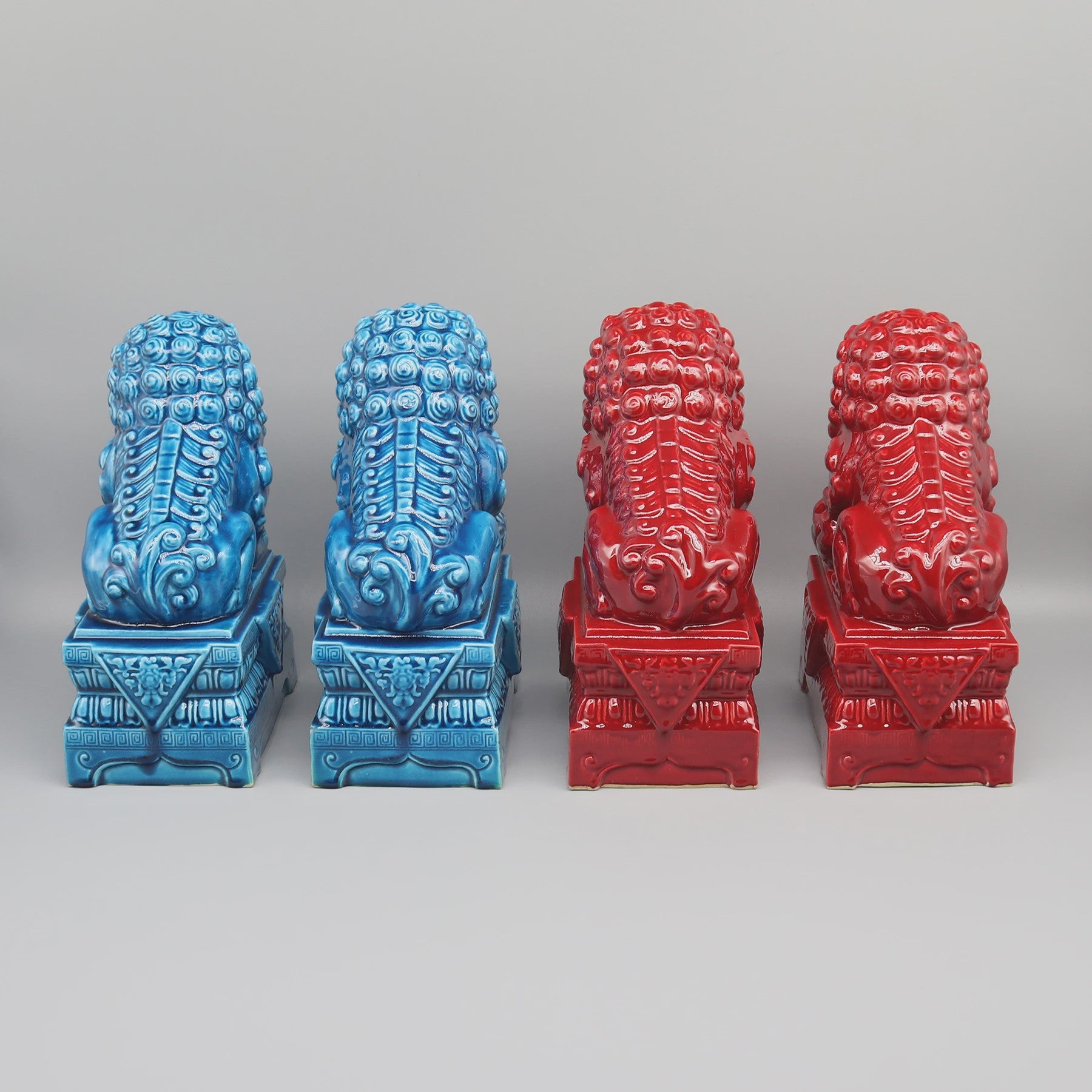 Set van 2 Chinese Foo Dogs Leeuwenbeelden - Keramiek - Woondecoratie