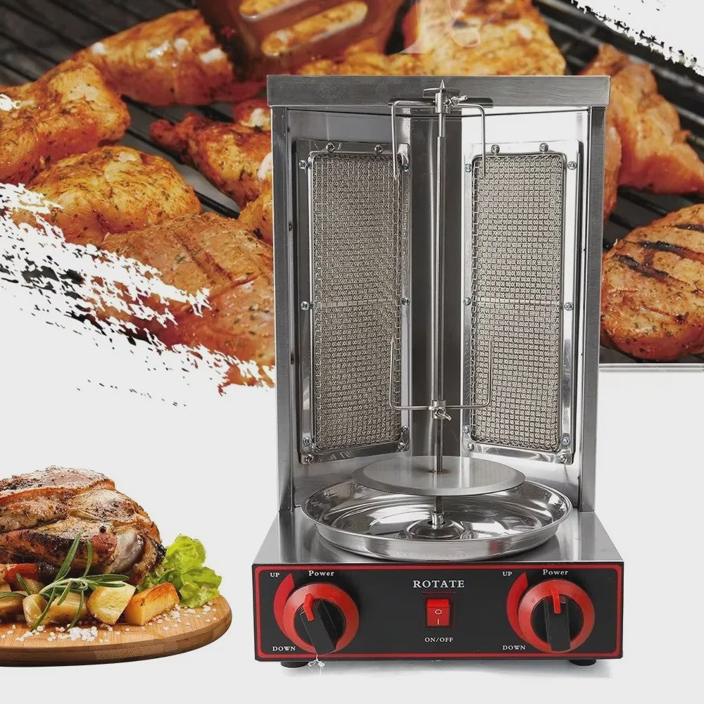 Professionele RVS Kebab & Doner Grill - Automatisch Roterend 220V