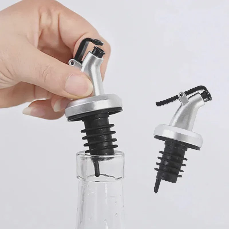 Set van 4x Wijnfles Stop & Olijfolie Schenktuit - Lekvrije Keuken Bar Accessoires