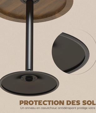 Homcom Ronde Bartafel 60cm met Houten Look - Compact en Stijlvol