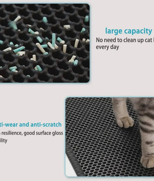 Dubbellaags Kattenbakmat - Waterdicht EVA, Vangt Grit op, Makkelijk Schoon te Maken