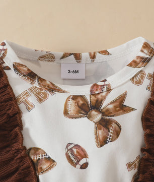Schattige Baby Meisjes Jurk met Strikjes & Geribbelde Rand - 2-delig Set (0-18 mnd)