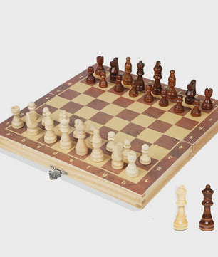 Magnetisch Houten Schaakspel Opvouwbaar met Opbergruimte - 29cm, 34cm, 39cm