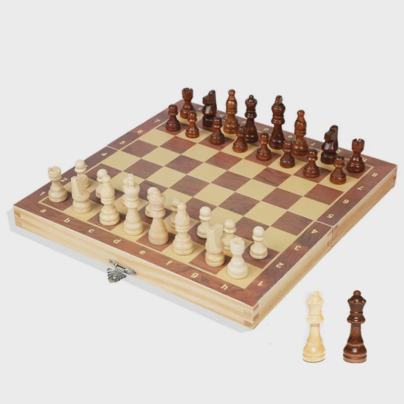 Magnetisch Houten Schaakspel Opvouwbaar met Opbergruimte - 29cm, 34cm, 39cm
