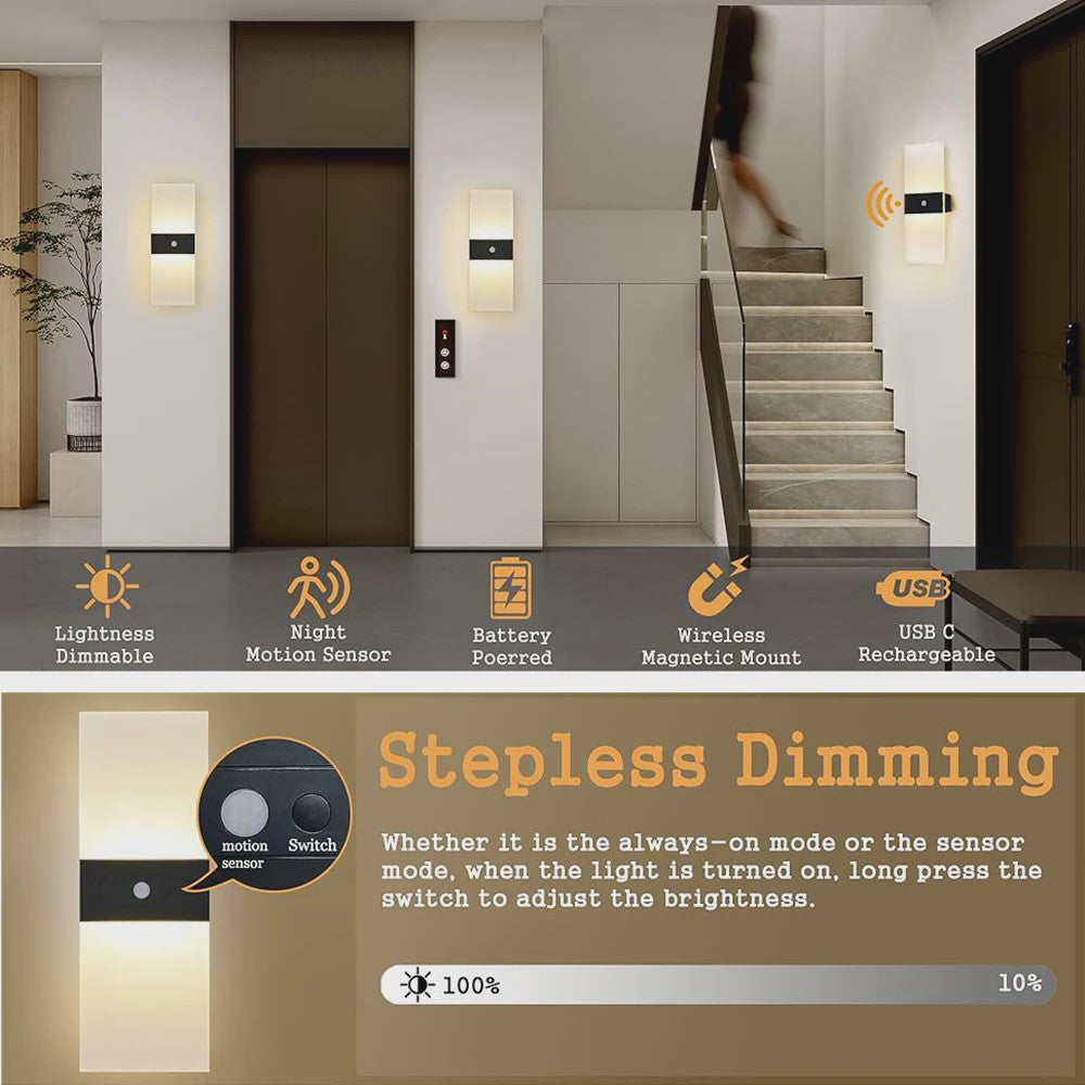 LED Wandlamp met Bewegingssensor en Oplaadbare Batterij - Sfeervolle Nachtverlichting