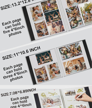 Linnen Fotoalbum Zelfklevend - DIY Scrapbook voor 2x3 tot 8x10 Inch Foto's