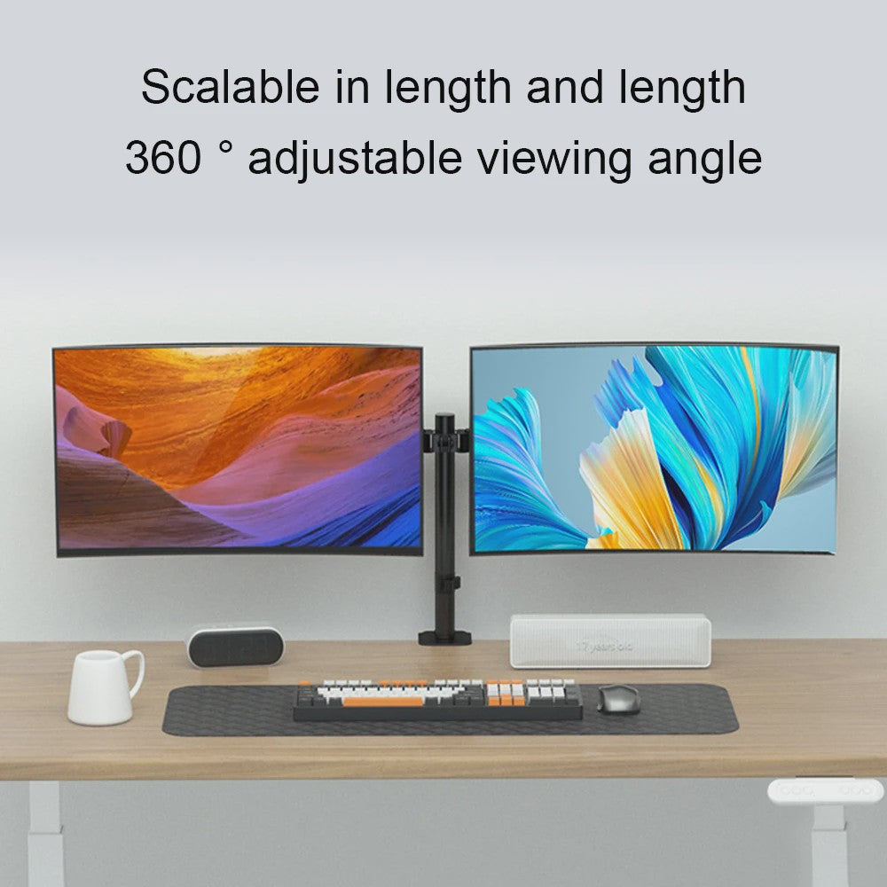 Dubbele Monitor Arm Stand met Gasveer - Verstelbaar voor 15-32 Inch Schermen, 16KG per Arm