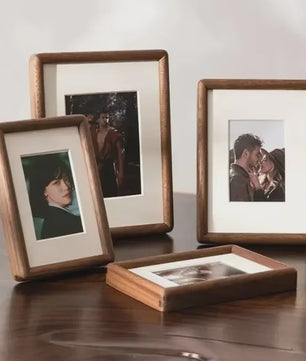 Eenvoudig Zwart Walnoot Houten Fotolijst - Handgemaakt & Stijlvol