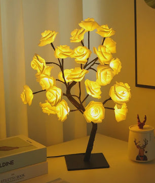 Sfeervolle Rozenboom Tafellamp met LED Verlichting - USB Aangedreven