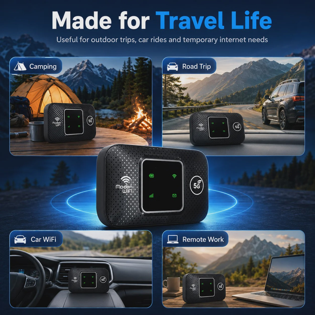 Draagbare 4G/5G Pocket WiFi Router MiFi Hotspot - 150Mbps Mobiel Internet voor Reizen & Auto