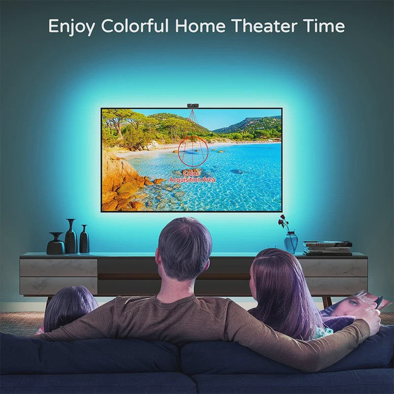 RGBIC LED TV Achtergrondverlichting met Camera & Muziek Sync - Smart Ambient Lighting voor 55-75 inch TV's