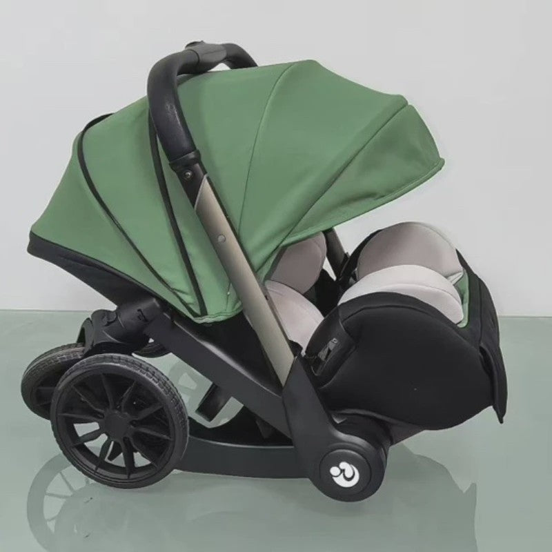 Multifunctionele 4-in-1 Kinderwagen & Reiswieg: Lichtgewicht, Inklapbaar & Hoge Zit