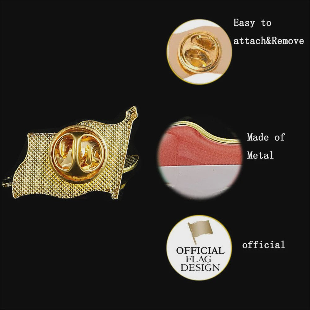 Indonesische Vlag Speld - Stijlvolle Badge met Vlinder Sluiting voor Kleding