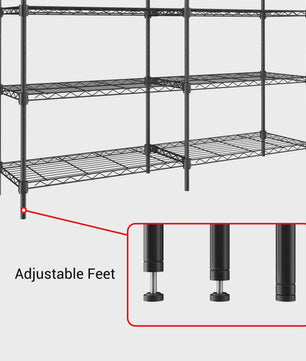 Robuuste 5-laags Leggerek met Verstelbare Planken en Voeten - 450kg Draagvermogen