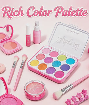 Prinsessen Speel Make-Up Set voor Kinderen - Faux Manicure, Lip Color & Eye Shadow Speelgoed