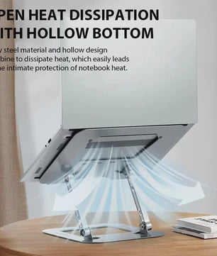 Verstelbare Laptopstandaard Carbon Staal - Tot 17 Inch - Opvouwbaar & Koelend