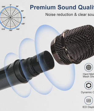 Draadloze UHF Microfoon Set - 2 Handheld Microfoons voor Karaoke, Feest, Presentatie & Vergadering