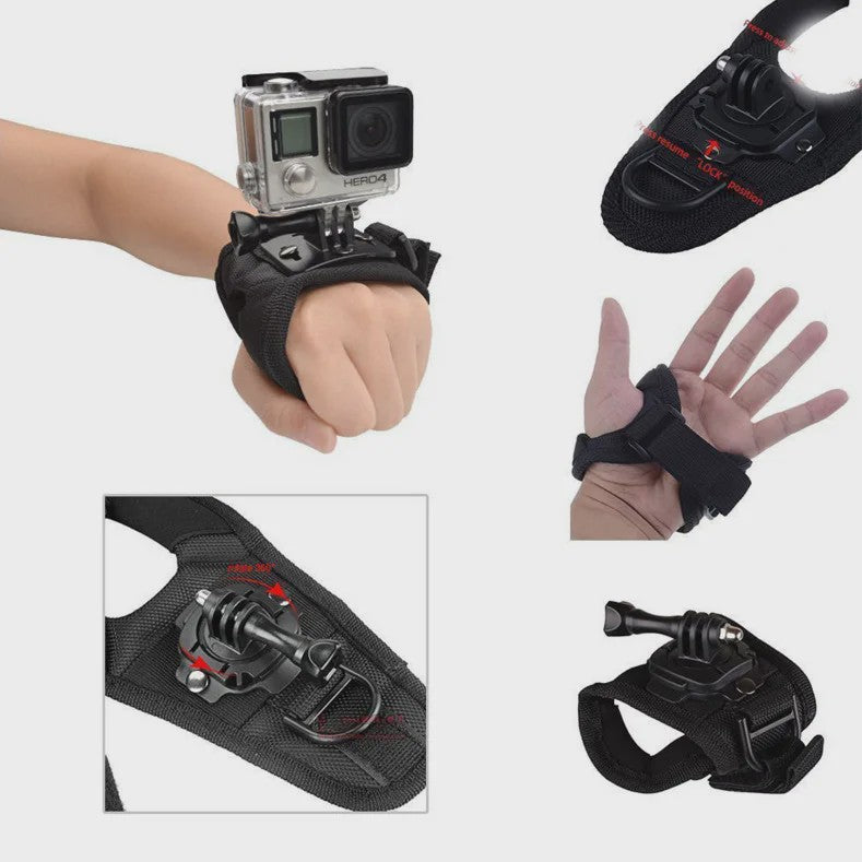 360° Roteerbare Handpolsband Mount voor GoPro & DJI Action Camera's