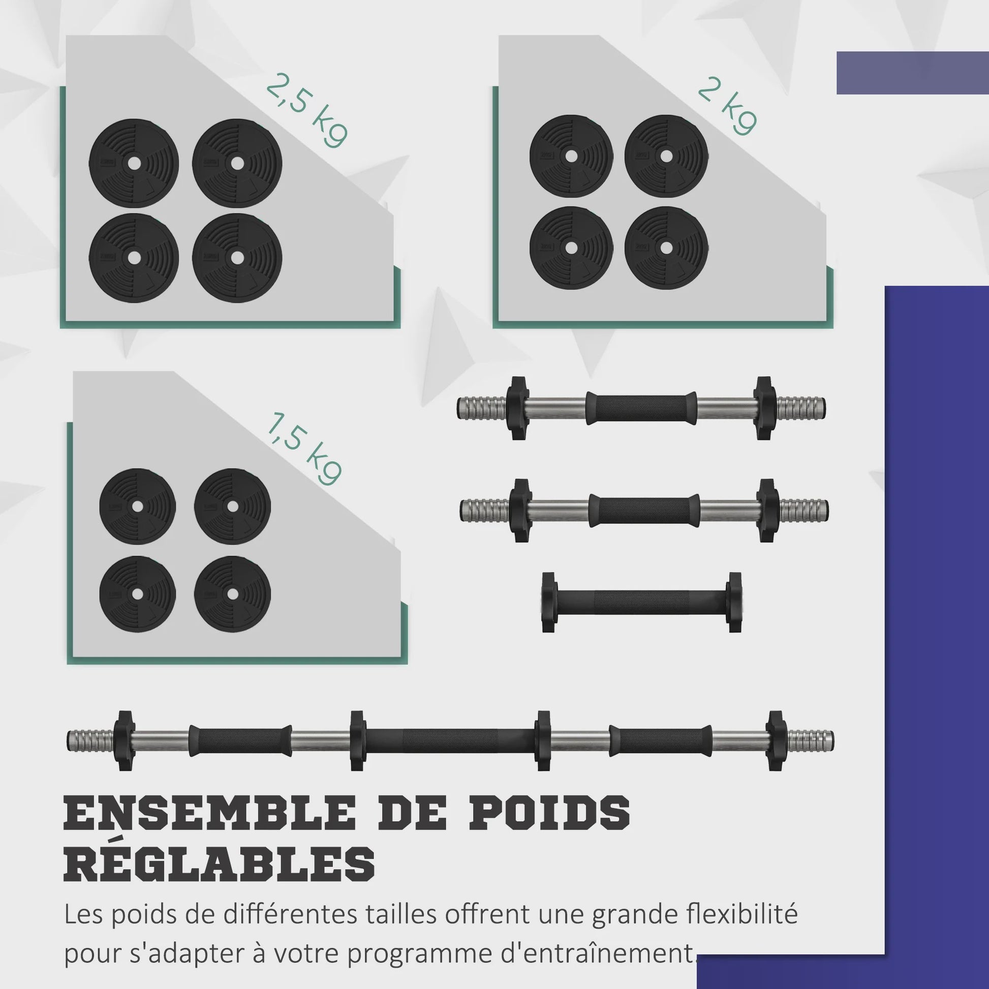 Verstelbare Dumbbell & Barbell Set (tot 25 KG) - 2-in-1 Fitness Gewichtenset met Antislip Handvatten
