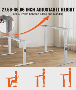 Elektrisch Sta-Bureau Frame: Verstelbaar Werkstation voor Thuis of Kantoor