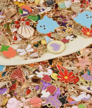 Grote Mix Bedeltjes (30/60/100 stuks) - Enamel & Drip Oil - Voor Sieraden Maken