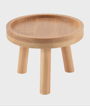 Houten Plantenstandaard Bloempot Voet Krukje - Decoratief en Stabiel voor Binnen en Buiten
