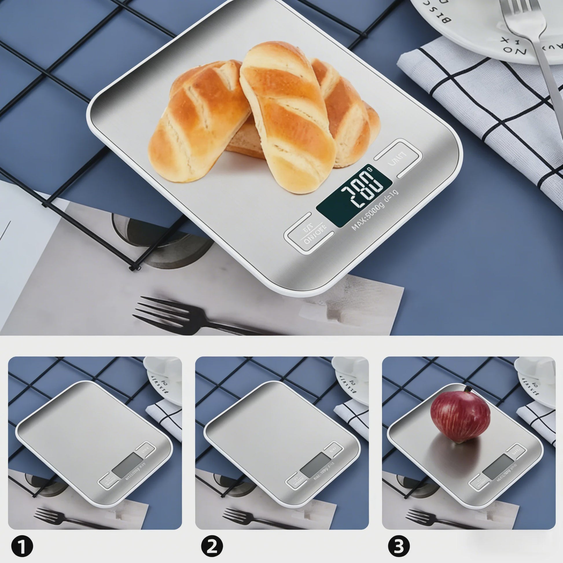 Digitale Keukenweegschaal RVS - 10kg/5kg Precisie met LED Display