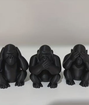 Set van 3 Drie Apen Beeldjes - Niet Zien, Niet Horen, Niet Zeggen - Woonkamer Decoratie