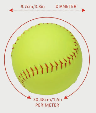 12-inch Hard Softbal Bal voor Training - Duurzaam Rubber - Groen